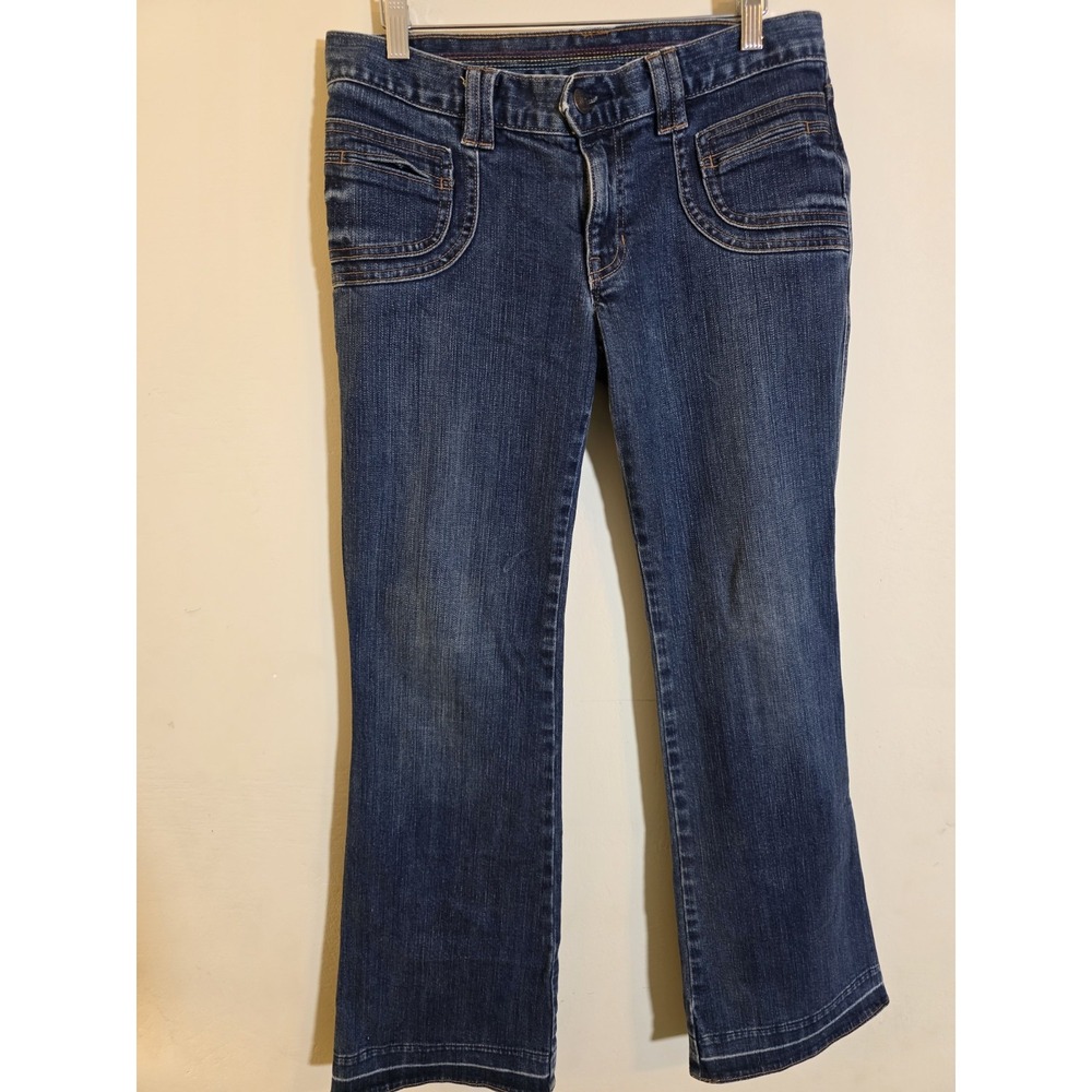 Gap Women's 8 Medium Wash Ultra Low Rise Stretch Flare W/Flap Pkts Jeans Vintage